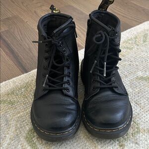 Dr. Martens Black Leather Lace-Up Boots- Kids size 12